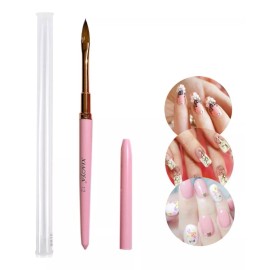 Xiaoya Pincel Cuerpo De Aluminio Para Aplicaciones O Decoracion Uña Color Rosa 10