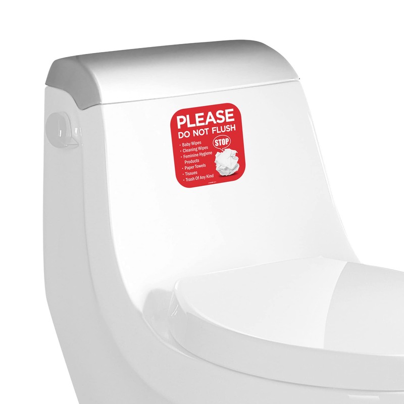 Please Do Not Flush Sign 5 Pack 6"x 6" Please