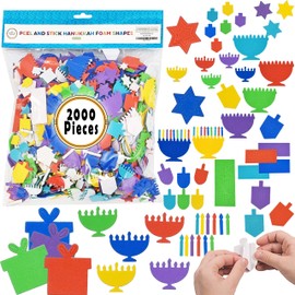 Hanukkah Foam Stickers Peel & Stick Chanuka Foam Shapes (2000-Pack)