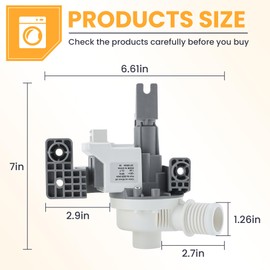 W10876600 Washer Water Pump Fit for Ken-more,May-tag & Whirl-pool Washing Machine Water Drain Pump Replaces W10727777,W10876600VP,4455877,AP6004933,PS11738156,EAP11738156 by MIFLUS