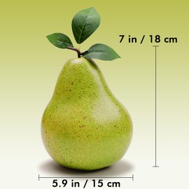 Gresorth 7 Inch Fake Huge Green Pear Decoration Artificial Oversize Fruit Display Simulation Faux Centerpieces for Wedding Festival Birthday Restaurant - 1 PCS
