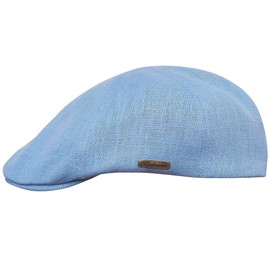 Sterkowski Model Rusty | 100% Linen Duckbill Cap for Men and Women | Gatsby Cabby Flat Summer Driver Newsboy Cabbie Newspaper Paperboy Scally Casual Pageboy Spring Gorras para Hombres Light Blue 59