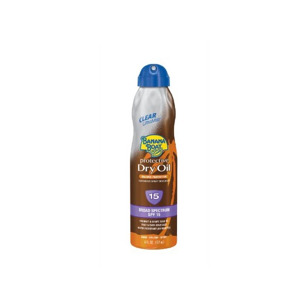 Banana Boat Protective Dry Tanning Oil Ultra Mist SPF 15, 6-Ounce Bottles (Pack of 3)