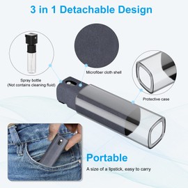 BoYata Screen Cleaner Kit 2PCS, 3-in-1 Touchscreen Mist Cleaner Spray Bottle & Microfiber Cloth, Portable Reusable Fingerprint-Proof Spray Bottle for Phone/Laptop/Tablet/Monitor/Car Screen