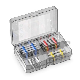 Kuject 50PCS Solder Seal Wire Connectors, Waterproof Heat Shrink Butt Connector Solder Sleeve Self-Solder Insulated Electrical Butt Splice Wire Terminals for Marine Automotive Boat Truck Wire Joint