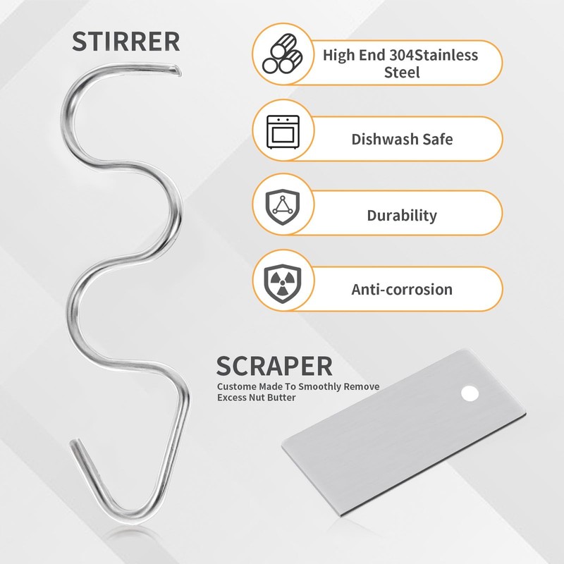 Square Peanut Butter Stirrer Butter Stirring Jam Mixing Tools Stainless