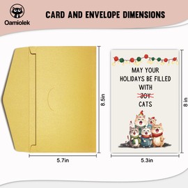 Funny Cat Christmas Card for Cat Lover, Hilarious Cat Christmas Card for Men Women, Witty Cat Holiday Card for Cat Mom Dad, May Your Holiday Be Filled With Cats