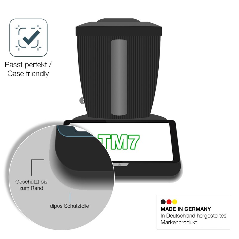 dipos 2 x Screen Protector 9H Compatible with Vorwerk Thermomix