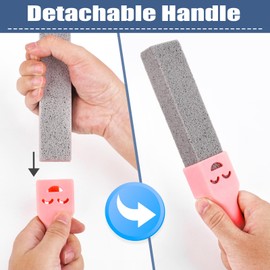 Navona 34 Pack Pumice Cleaning Sticks with 3 Universal Handles, Grey Pumice Stone Cleaner for Cleaning Toilets, Bathrooms, Kitchens, Spas, Pools, Household Cleaning