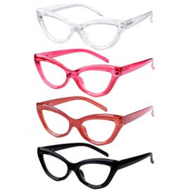 Eyekepper 4-Pack Cat-eye Style Reading Glasses for Women Chic Readers +1.25