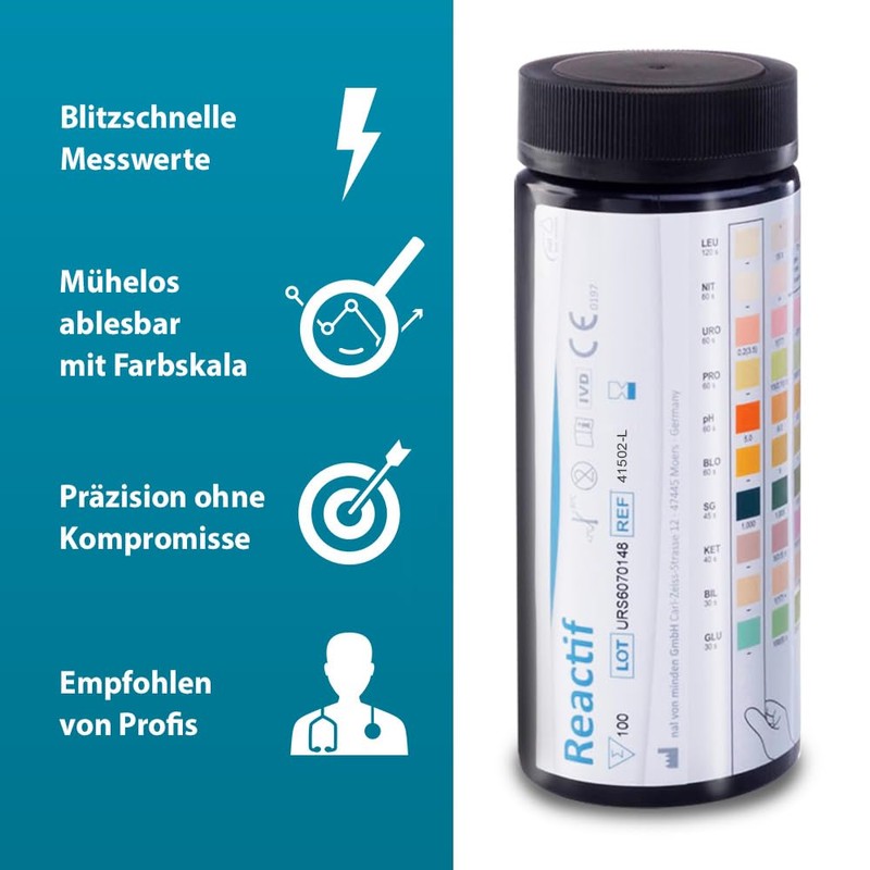 Reactif Health Test: Urine Test 10 Parameters - 100 Urine