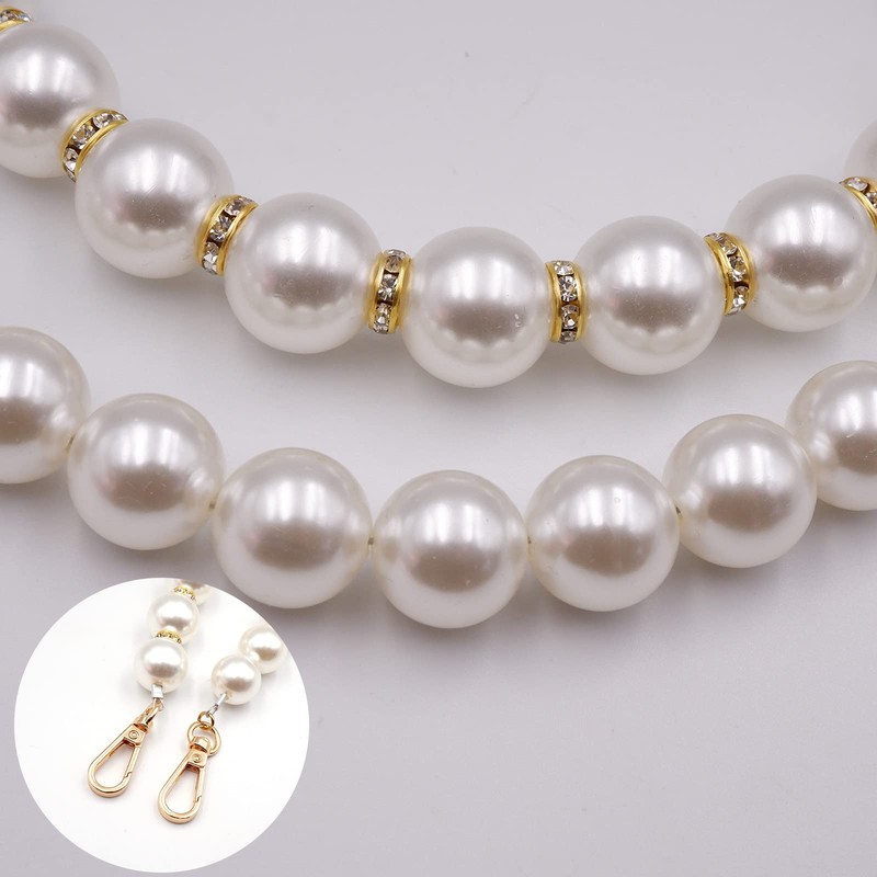 BEAUTY PLAYER 2 Piece Bag Chain Replacement Shoulder Chain Pearl