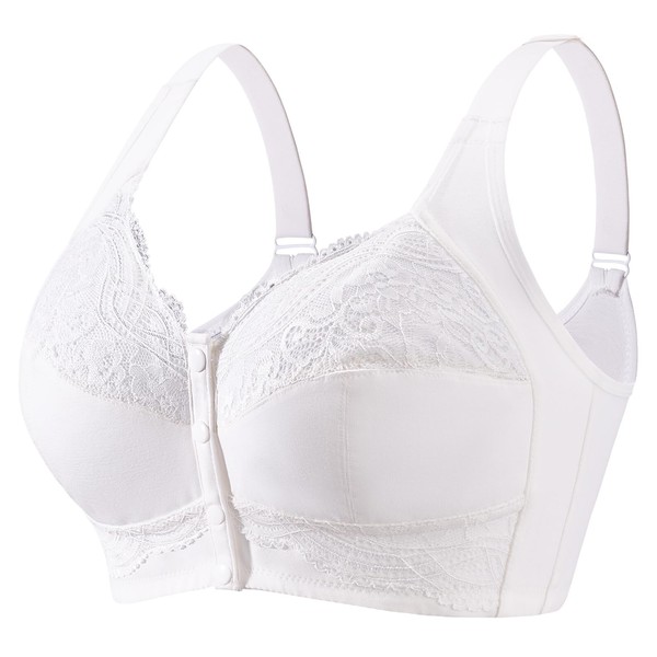 FHTECO Front Closure Bras for Older Women Plus Size Wireless