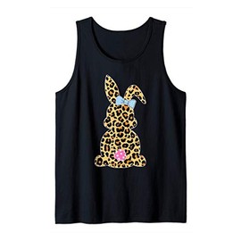 Happy Easter Bunny Leopard Pattern Funny Easter Bunny Tank Top