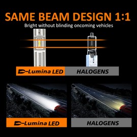 D-Lumina Wireless H1 LED Bulb, 60W 12000LM 6500K Slim All-in-One Conversion Kit LED - Cool White, Compact Design, Halogen Replacement-Pack of 2