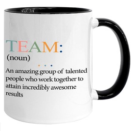 Pfkfo Team Gifts for Employees Coworkers, Appreciation Gift for Teammate Coworker Women Men, Team Definition 11 oz Mug, Inspirational Birthday Christmas Gifts for Colleague Women Friend