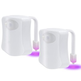 Color Changing Toilet Night Light Without Battery,  Motion Sensor LED Multi-Color Toilet Light,Smart Toilet Night Light Home Toilet Light For Bathroom Bowl Seat Light Lamp 8-Color Changes - Quantity: 2 Pack