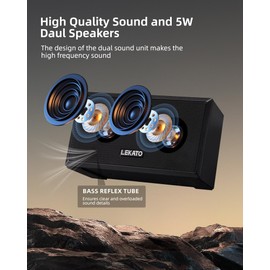 LEKATO Mini Guitar Amplifier Electric Guitar Amp with Clean Overdrive Effects 5W Mini Bass Amp Bluetooth Bass Amplifier for Daily Practice Portable Small Amplifier, Black