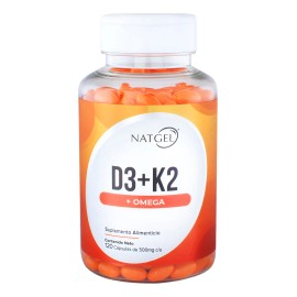 Vitamina D3 + K2 Y Omega 3 De 500 Mg | 120 Softgels | Natgel