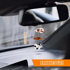 Lyxheth Cowboy Hat Car Charm, Rear View Mirror Charm, Country Rear View Mirror Accessory, Cute Handmade Felt Mini Hat Ornament Pendent Western Car Accessories Fit Women and Girls (Coffee Color)