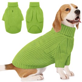 KOESON Dog Sweater, Turtleneck Pet Sweaters with Leash Hole, Warm Soft Sweater for Dogs Female Male, Pet Knitted Pullover for Christmas, Thanksgiving, Fall, Winter and Spring