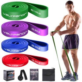 Widerstandsbänder mit Fitnessbänder 4 Stufen, Resistance Bands mit widerstandsband für Krafttraining,Stretching,Calisthenics,Cross-Fitness,Pilates,Yoga,inklusive Türanker-Aufbewahrungstasche