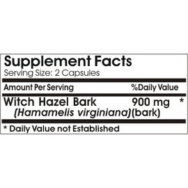 Witch Hazel Bark 900mg // 180 Capsules // Pure // by PureControl Supplements