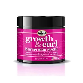 Difeel Growth and Curl Biotin Hair Mask 12 oz. - Hair Mask for Curly Hair Growth
