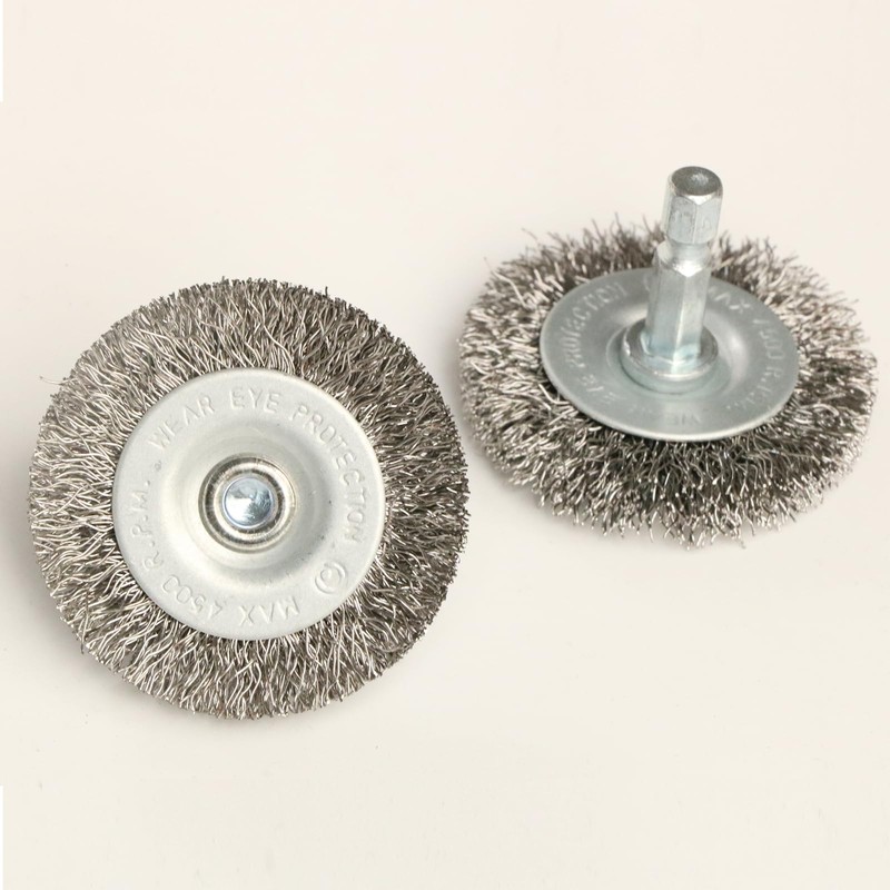 Hiqalty 10pcs 2" Stainless Steel Wire Wheel Brushes Kit for
