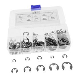 SEWACC Stainless Steel Retaining Rings Assortment Kit 10 Sizes Snap Rings with Plastic Box for and Use 1.5mm-10mm