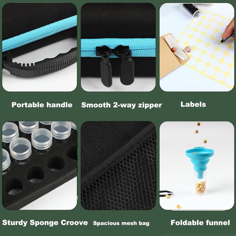 120 Slots Seed Storage Organizer with 25 Envelopes Portable Sturdy