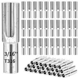 Mindoub 50 Pack 3/16" Invisible Cable Railing Kit, T316 Stainless Steel Concealed Toggle Terminal Fixed End, DIY Railing Hardware for Metal or Wood Posts, Weather-Resistant Deck Hardware