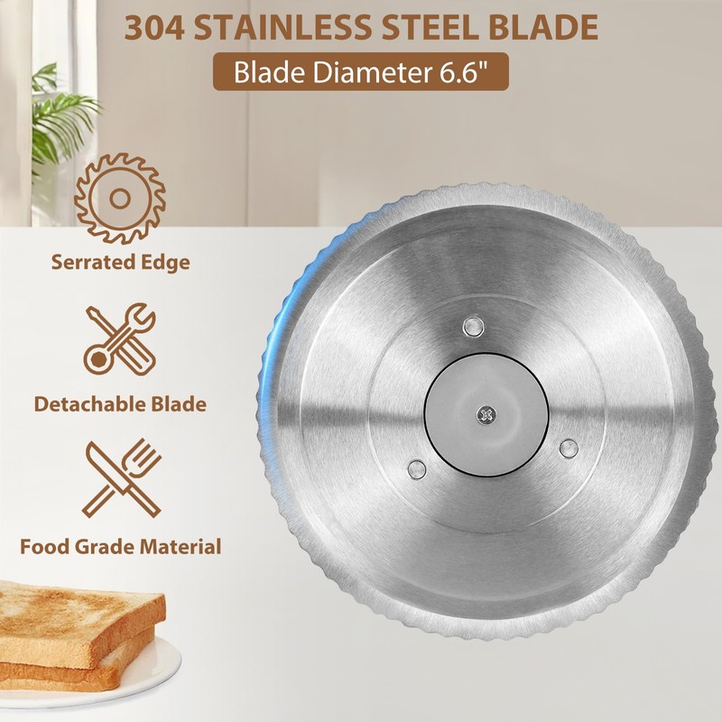 Manual Bread Slicer for Homemade Sourdough Bread, Hand Crank Bread