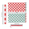 LaRibbons Reversible Christmas Wrapping Paper Roll with Red Pom Pom,