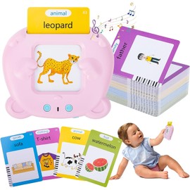 Topfree Toddler Toys for 2 3 4 5 Year Old Boys and Girls Talking Flash Cards 224 Sight Words Autism Sensory Toys Speech Therapy Toys Montessori Toys Learning Toys (Pink)