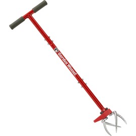 Garden Weasel Claw Pro Garden Tiller and Cultivator Tool – Twist-Action Soil Loosener with Adjustable Carbon Steel Tines, Ergonomic Handle, and Footplate (Model 91334-3)