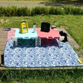 Emotional Waterproof Picnic Mat Bag Portable Quilt Mat Outdoor Camping Blue (140x180)