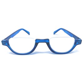 The Noble Semi-Rimless Half Reader Half Moon Reading Glasses, 2.75 Blue