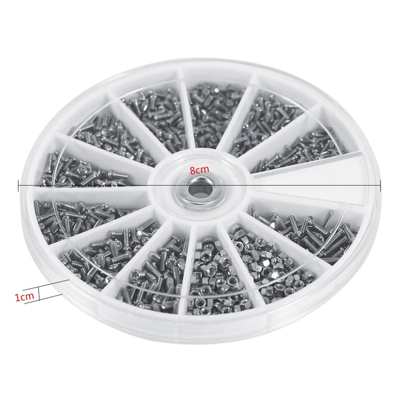 600PCS M1 M1.2 M1.4 M1.6 Stainless Steel Glasses Screws &