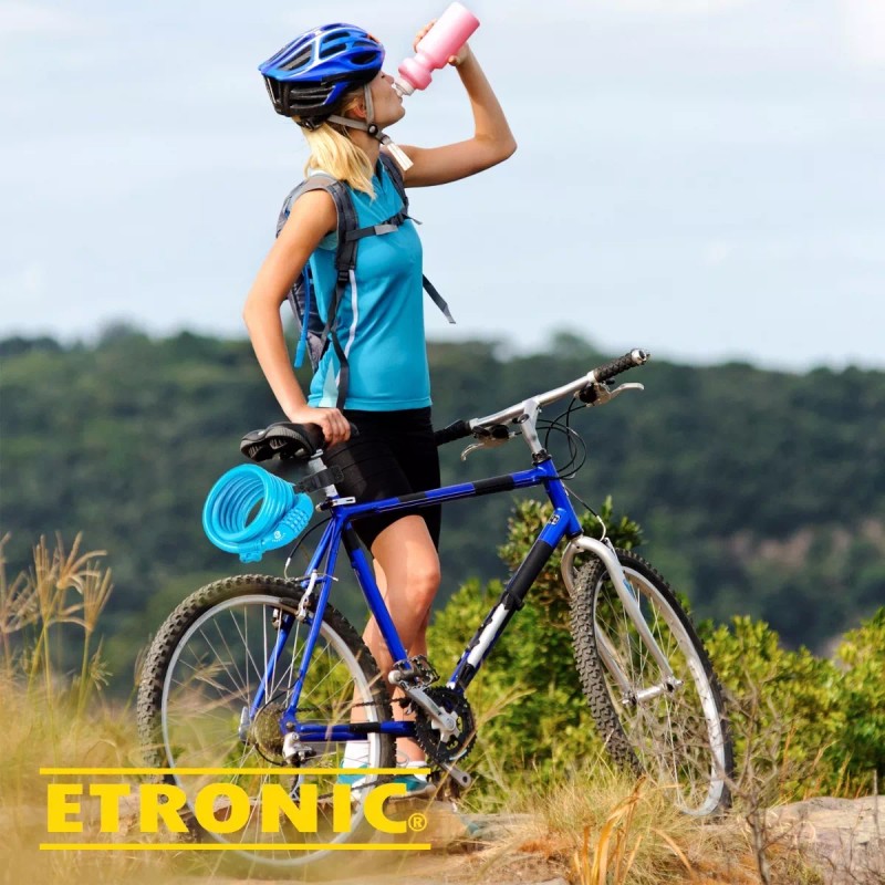 ETRONIC 6 ft. Bike Lock Cable with Resettable Combination (Blue)