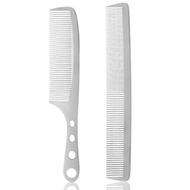 Metal Comb for Men, Stainless Steel Fine Teeth Metal Combs for Hair Women & Cutting Comb - Ergonomic and Lightweight for Hairdressing and Barber (Silver)