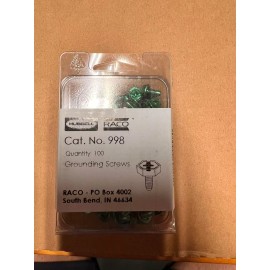 RACO (PK100) RACO 998 Ground Screw, Slotted, Thread 10-32 x 3/8