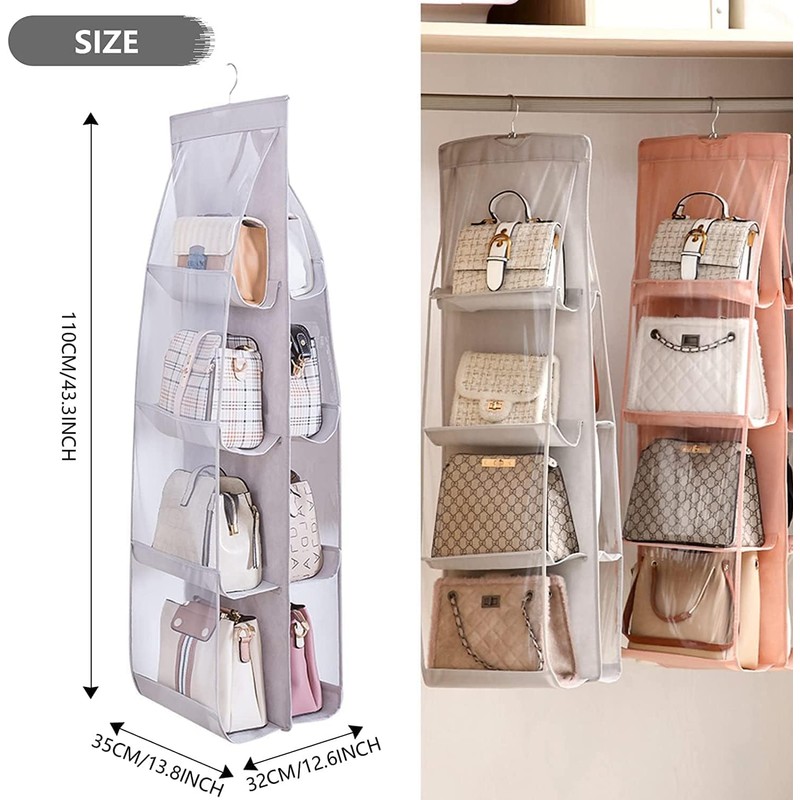 Handbag Hanging Organizer, 2 Pack Hanging Purse Organizer,Thickened Oxford Cloth+PVC