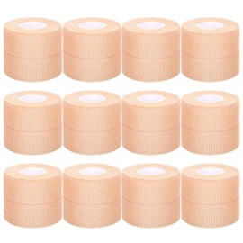 Wrist Tape Wrap 12 PCS 2 Inches Athletic Soccer Prewrap Bandage Finger Tip Bandages Baseball Grip Sports Tight Self-Adhesive Stick Cross Non-Woven Muscle Cover Roll Stretch Dance Stretching Stripe