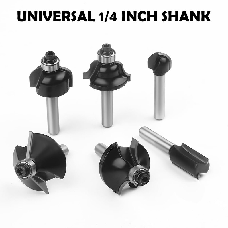 UTRUSTTO Router Bits 1/4 Inch Shank 15 Pieces, Tungsten Carbide