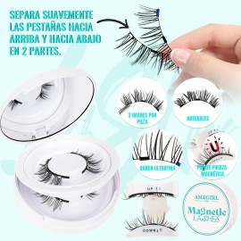 Kit De Pestañas Postizas Magnéticas Con Clip 2 Pares