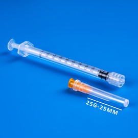 100pack 1ml/cc Luer Lock Syirnge with Cap，Individual Packing