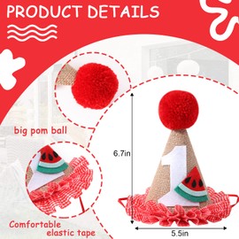 VAVAYAO Watermelon First Birthday Hat - One in a Melon 1st Birthday Crown,aby 1st Birthday Crown, Watermelon Birthday,Baby Shower Photo Props, First Birthday Decorations for Girl