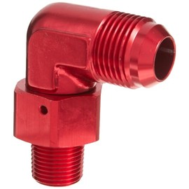 DNA MOTORING FT-1-9020-10-06-RD 10an An10 An-10 90 Degree Male To 3/8" Npt Aluminum Anodize Fitting Adapter (Red)