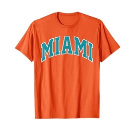 Retro Miami Men Miami Women Vintage Classic Orange Aqua FL T-Shirt